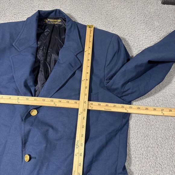 VTG Brooks Brothers Men 44 MLG Pocket Navy Blazer Ivy Style USA Gold Button Wool - Picture 4 of 16